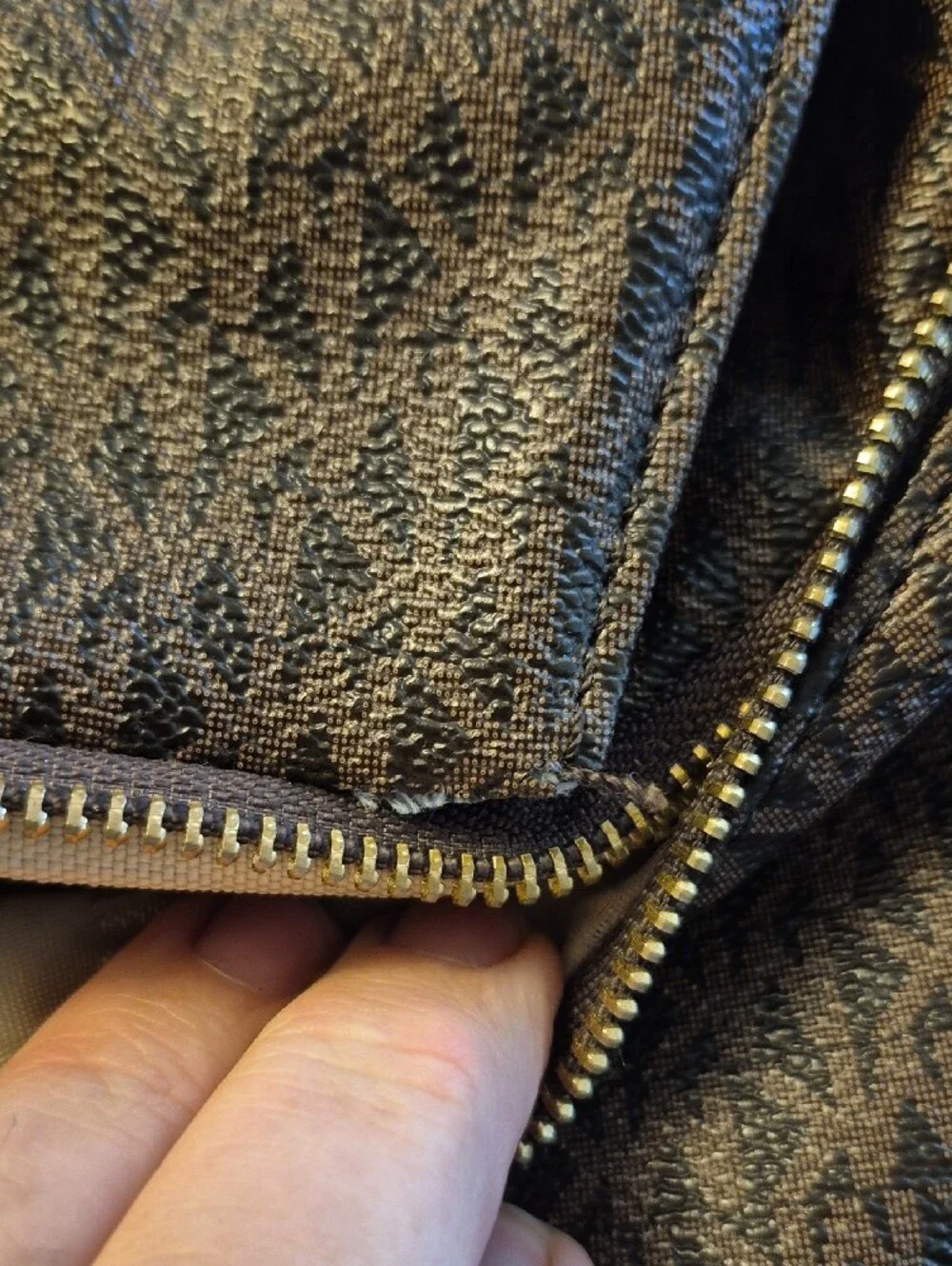 Michael Kors Brown MK Logo Backpack with Tan Trim